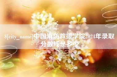 博尔塔拉中国消防救援学院2024年录取分数线是多少