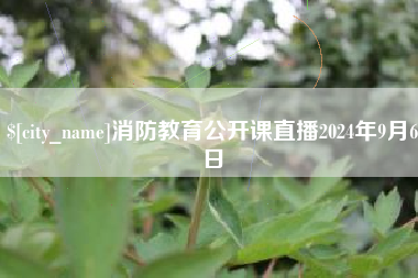 博尔塔拉消防教育公开课直播2024年9月6日