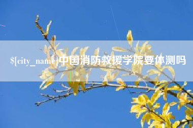 博尔塔拉中国消防救援学院要体测吗